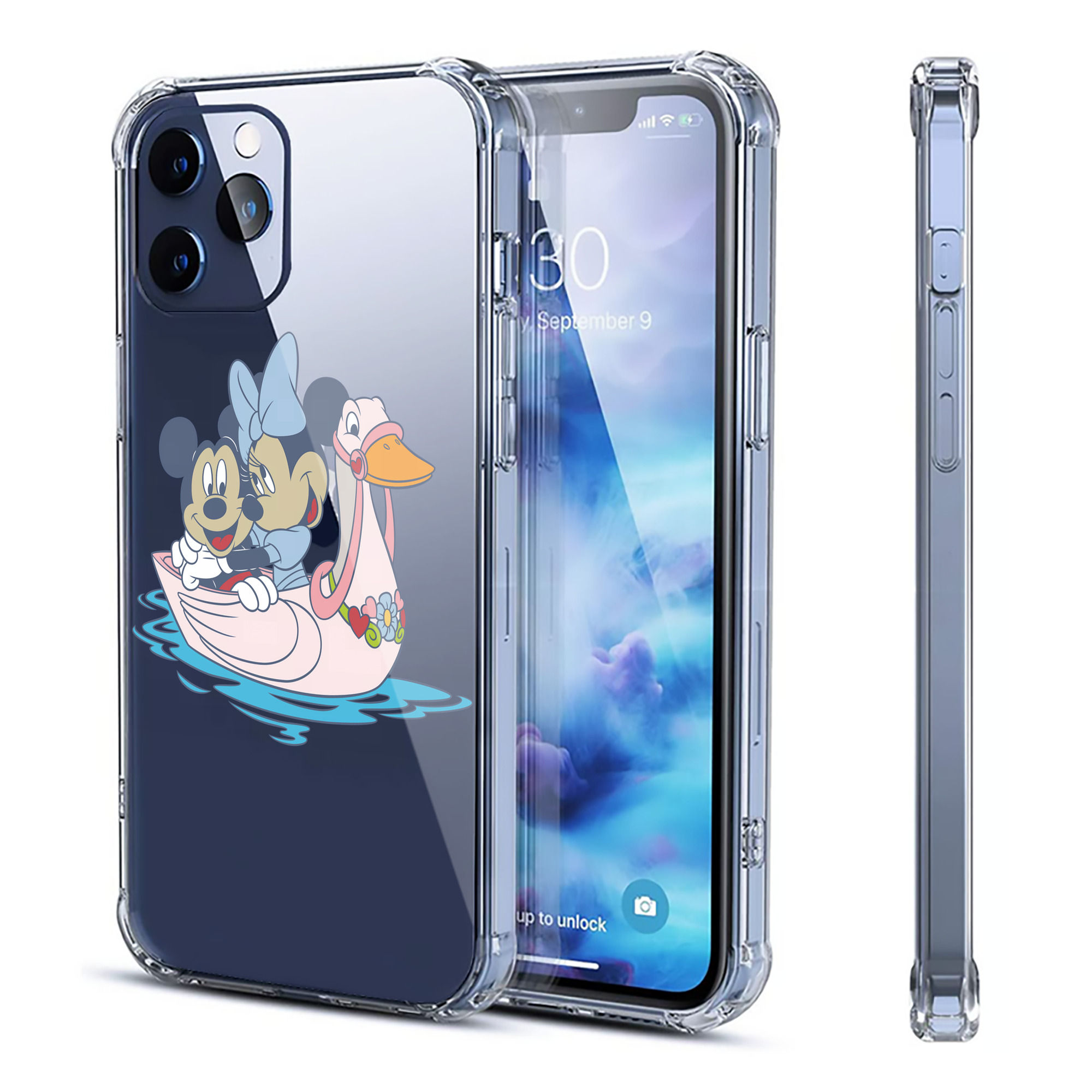（画像用） ミッキーマウス Mickey Mouse 【iPhone 12シリーズ対応】透明スマホケース（クリアソフトケース）